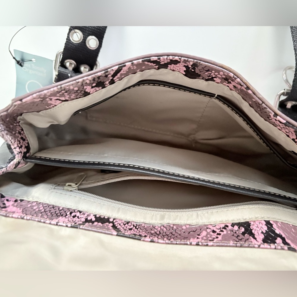 NWT Nine West Pink & black Snakeskin Purse Vintage Y2K spacious various pockets - Picture 11 of 15